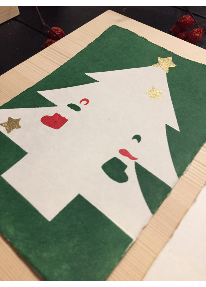 羅工房 • 手摺和紙明信片 • 聖誕樹