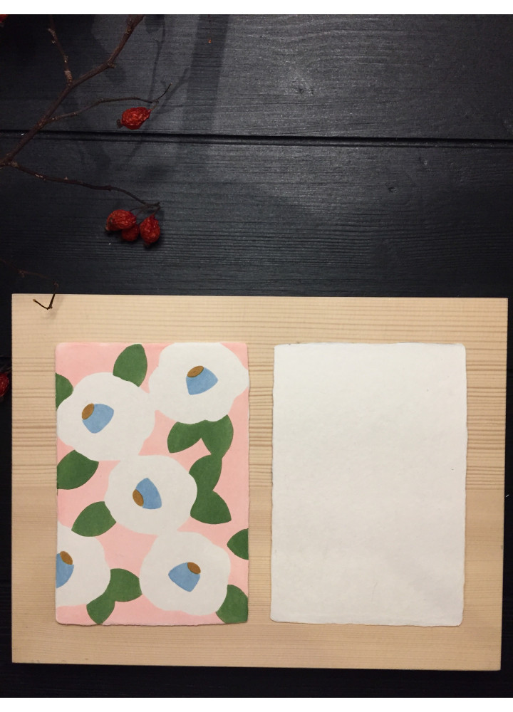 羅工房 • 手摺和紙明信片 • 椿花紋