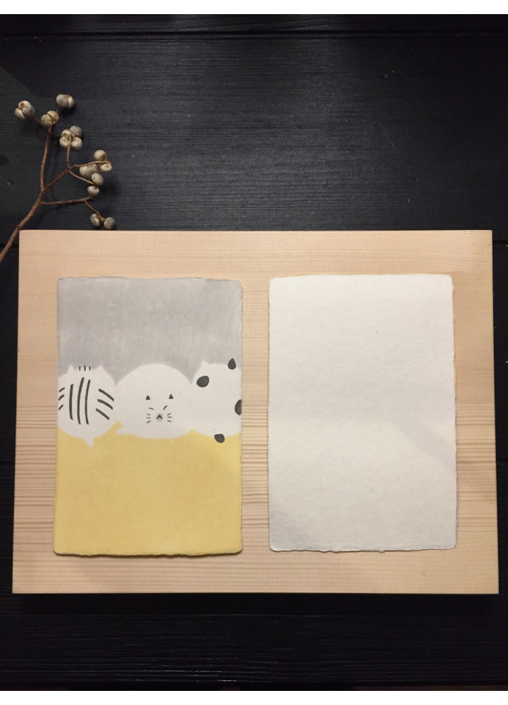  羅工房 • 手摺和紙明信片 • 三隻貓