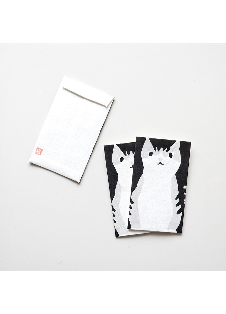 羅工房 • 和紙手摺封 • 猫